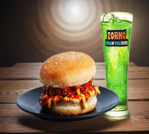 Spicy salsa burger with any mojito