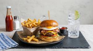 Hangover Burger + Fries + Sprite[250 Ml]