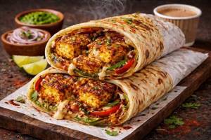 Achari Paneer Tikka Kathi Roll