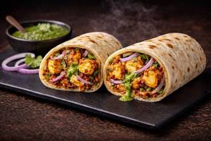 Achari Paneer Tikka Roomali Roll
