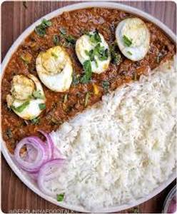 Egg Curry with Plain Rice