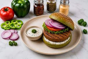 Nutrella Soya Burger With Ranch Yoghurt