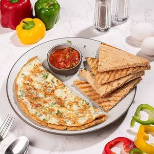 Masala Omelette {3 Eggs} With Bread & Dip