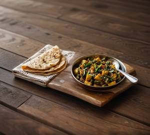 Aloo Bhindi With 3 Roti