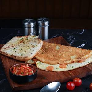 Chicken Salami & Sausage Omelette {3 Eggs} With Bread & Dip (new O)