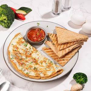 Exotic Veggie Omelette {3 Eggs} With Bread & Dip