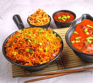 Triple Schezwan Fried Rice [Rice And Gravy]