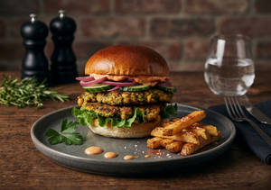 Grilled Falafel Patty Burger