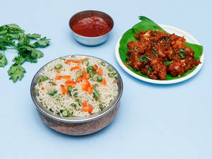 Veg Fried Rice + Gobi Manchurian