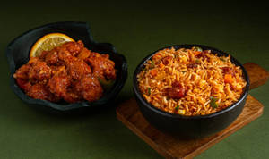 Schewan Chicken Fried Rice With  Orange Chicken