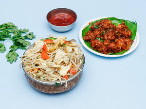Egg Noodles + Gobi Manchurian