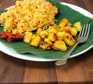 Paruppu Sadham With Potato Fry