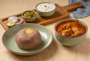 Ragi Sangati With Chicken Curry