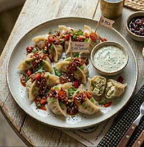 Paneer Chilli MNC Special Momos [ 8 Pcs ]
