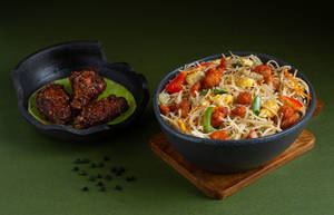 Chicken Noodles With Pepper Chicken Wings