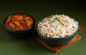Veg Fried Rice With Paneer Manchurian