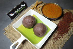 Ragi Kali With Karuvadu Kulambu