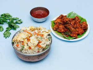 Chicken Fried Rice + Chicken Manchurian