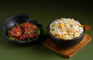 Egg Fried Rice With Schewan Wings (3pcs)