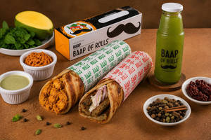 Chicken Seekh Roll With Butter Chicken Roll & 1 Cold Coffee