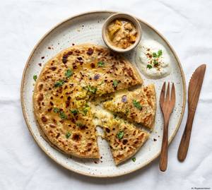 Cheese Butter Aloo Paratha Break Fast