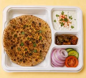 2 Sev Paneer Paratha With Dahi