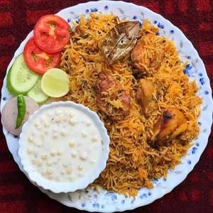 Biryani With Mirchi Salad & Raita
