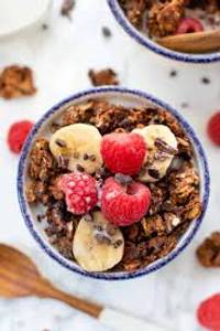 Chocolate almond granola bowl