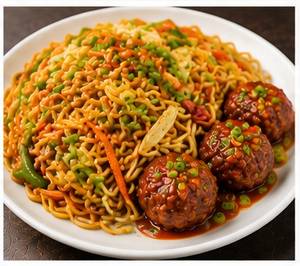 Mix Veg Chowmein+2pcs manchurian