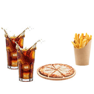 MEDIUM DOUBLE CHEESE + FRIES + 2 COLD DRINK