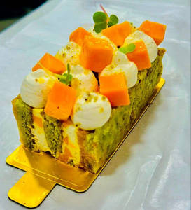 Eggfree Pistachio Mango Mascarpone Cake