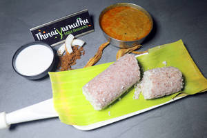 Red Rice Puttu With Karuvattu Kulambu