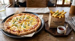 1 Corn Pizza + 1 Plain Fries [small]