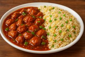 Egg Fried Rice With Manchurian