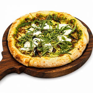 Creamy Pesto Burrata & Sundried Tomato Pizza