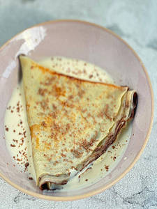 Milk Chocolate Crepe With Creme Anglaise