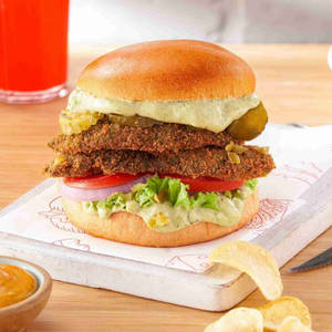 Pesto Fried Chicken Burger