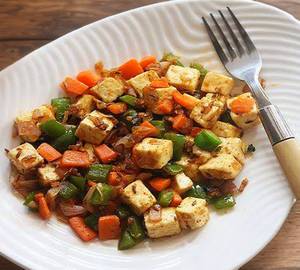 Saute paneer and veggies