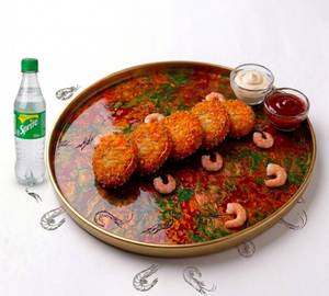 Combo Prawn Cutlet 5-Pieces 200Grm & Sprite 250Ml