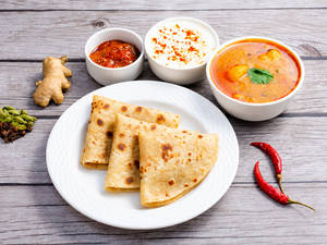 Dahi + Sabji + Plain Paratha (3pc)