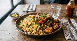 Chilli Chicken + Egg Rice