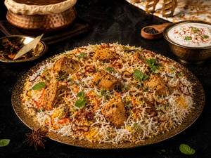 Hyderabadi Dum Soya Chaap Biryani