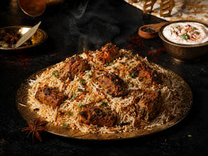 Koyla Smoked Soya Chaap Biryani