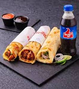 Chicken Kosha With 2 Laccha Paratha + Egg Roll + 250 Ml Cold Drink