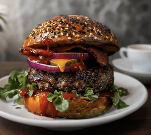 Tex Mex Lamb Burger [Jalapenos,Cheese,Red Peppers,Spicy]