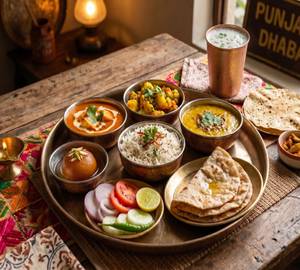 Special Punjabi Thali With Butter Milk