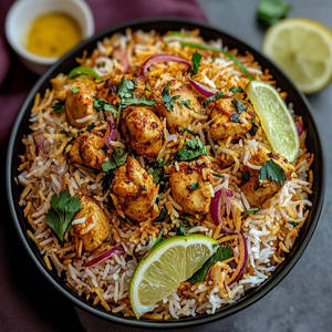 Chicken Tikka Biryani With Raita Or Gravy [ Serves 1-2 ]
