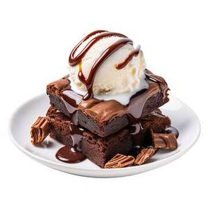 Fudge Brownie With Ice Cream