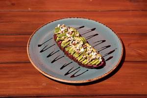 Beetroot Hummus Avo On Toast