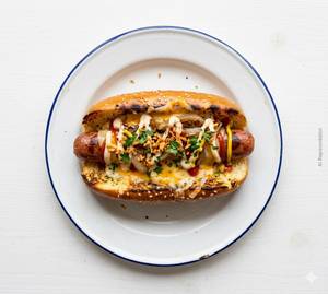 Garlic Cheese Hot Dog Burger